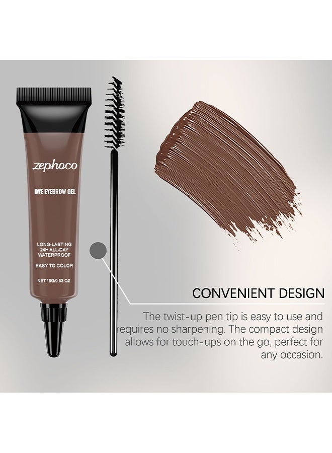 zephoco Brown Waterproof Long-lasting Eyebrow Gel- Smooth Texture for Daily Application, Easy to Apply for Beginners 15g(#Brown) - Image 3